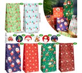 for Filling: Crafts Set, 24 Small Paper Bags, Stickers, DIY Advent Calendar