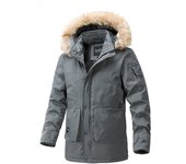 Men Winter Thick Jacket New Windproof Hooded Fleece Warm Coat Men Fashion Fur Collar Parka Men Classic Casual Jacket Men