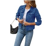 Chaquetas vaqueras para mujer, moda informal femenina, manga larga, solapa, botón sólido, bolsillo en el pecho, chaqueta vaquera ajustada, abrigo de Otoño Invierno