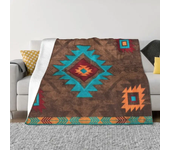 Vintage Turkish Kilim Blankets Warm Flannel Bohemian Geometric Diamond Tribal Ethnic Art Throw Blanket for Bed Travel Rug Piece