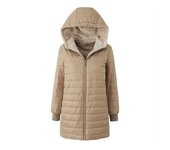 Autumn and Winter New Mid To Long Hooded Cotton Jacket, Women's Lamb Fleece Warm Cotton Jacket with Fleece Jacket Top