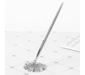 Attached Base Signing Diamond Pen Smooth Writing Wedding Decor Reception Desk Pen Antique Table Decor Metal Pen Stand Holder