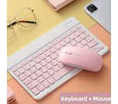 Conjunto de teclado y ratón inalámbricos ultradelgados, combo de teclado y ratón BT portátil, adecuado para iPad, tableta, ordenador portátil