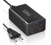 125W GaN Charger Desktop Fast Charger 5-In-1 PD65W Charger for IPhone15 14 13 Pro Max Xiaomi Samsung EU-Plug