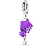 925 Sterling Silver Mysterious Universe Purple Star Zircon Beads Fit Pandora Original Bracelet Charms Beads Women's Jewelry Gift