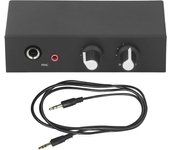 Microphone Music Mixer 6.5mm Dynamic 3.5mm Condenser Amplifier Mic Audible Mixer with Independent Knob DC 5‑12V
