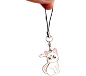 Hot Sales 1 Piece Anime Cat Mobile Phone Charms Lovely Cartoon Keychains Lanyard for Keys Decoration Bag Charms Phone Strap