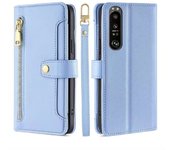 Magnético Multifuncional Moda Cremallera Funda de Cuero Solapa Sony Xperia 1 III, Cuerda Colgante Funda protectora