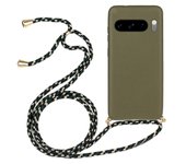 For Google Pixel 8 Pro Case Cell Phone Cover Wheat Straw+TPU Shell with Lanyard