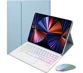 Keyboard Case for Lenovo Tab M10 Plus 10.6 Gen 3 10.6 inch Tablet Case TB125FU TB128FU Spanish Keyboard Rainbow Backlit Touchpad