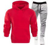 Chándal de 2 piezas para hombre Conjunto de chándal con capucha de color puro Conjunto de ropa activa de moda