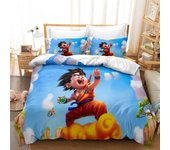 Goku Cartoon Animation Duvet Cover Bedding Set, 100% Polyester Bedding Set Bedroom Decoration Various Sizes Children's Gifts