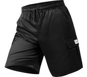 Men Loose Versatile Sports Shorts Summer Comfort Breathable Sports Shorts New Solid Multiple Pockets Fashion Cargo Shorts Men