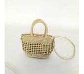 New Korean Ins Grass Woven Bag For Women, Hand Woven Hollow Hand-Held Diagonal Cross Bag, Fashionable And Sweet Summer Beach Bag