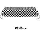 Race Theme Tablecloths Black White Checkered Rectangular Plastic Table Cover Racing Car Birthday Party Decorations Supplies