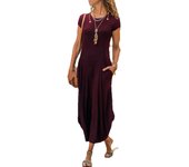 2025 Summer New Long Hooded Round Neck Mid Waist Swing Skirt Short Sleeve Dress