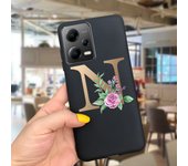 Fashion Rose Initial Letter Phone Case For Xiaomi Poco X5 5G PocoX5 Pro Soft Silicone TPU Back Cover For Poco X5 Pro X 5 X5Pro