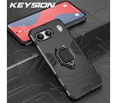 KEYSION Shockproof Armor Case for OnePlus Nord 4 Soft Silicone+PC Ring Stand Holder Phone Back Cover for OnePlus 1+ Nord 4 5G