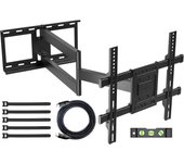 Soporte TV Pared con Brazo Articulado Extralargo de 850mm para Pantallas de 32-70" de Planos/Curvos LCD/LED/OLED, hasta 60 kg, Soporte Pared TV con Giratorio e Inclinable, VESA Máx 400x400 mm