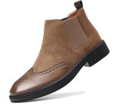 Zapatos de los hombres de la parte superior alta otoño zapatos de cuero Chelsea botas Martin botas