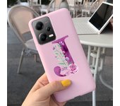 Fashion Rose Initial Letter Phone Case For Xiaomi Poco X5 5G PocoX5 Pro Soft Silicone TPU Back Cover For Poco X5 Pro X 5 X5Pro