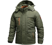 Winter Fleece Thickened Cotton-Padded Jacket Men's Medium Long Winter Jacket Plus-Size Tooling Cotton-Padded Jacket