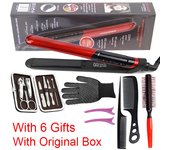 Professional 2in 1 Hair Straightener Iron Fast Warm-up LED Display Ceramic Coating Heating Plate Hair Straight Flat Iron Curl