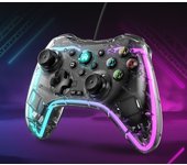 Transparent Crystal Switch Pro Controller Colorful Light Wireless Bluetooth Game Controller