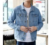 Chaqueta vaquera de color puro para hombre, abrigos informales diarios con solapa de un solo pecho, novedad de verano