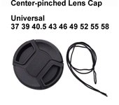 Center Pinch Lens Cap 37 39 40.5 43 46 49 52 55 58 mm Universal Plastic For Sony Nikon Pentax Fujifilm