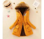 Chaqueta de algodón acolchada para mujer, abrigo informal ajustado con capucha, Parkas acolchadas, abrigo cálido, otoño e invierno, novedad de 2025