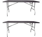 Plegable Rectangular 180x70x74cm Catering | Mesa Resina con Patas de Acero Plegable para Eventos y terrazas | Unidad (Blanca)