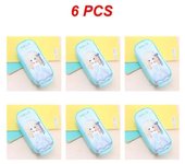 1~6PCS Kawaii Canvas Pencil Case for Boys Cartoon Bear Pencilcase Pen Case Bag Large Capacity Pencil Box Pouch Stationery