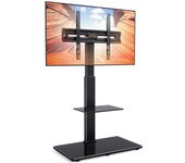 Televisores de 30-70 Pulgadas de hasta 50 Kg con Inclinación, 4 Alturas de Pilar, Soporte de TV con Estante