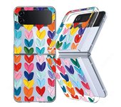 For Samsung Galaxy Z Flip 5 Flip 4 Flip 3 Love Heart Cloud Pattern Phone Case For Samsung Z Flip5 Flip4 Flip3 Clear Back Cover