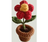 Mini Cute Finished Crochet Flowers Hand-knitted Sunflower Rose Flowers Potted Plants Handmade Bouquet Home Desktop Decorative