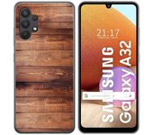 Tumundosmartphone Funda Gel Tpu para Samsung Galaxy A32 4G diseño Madera 02 Dibujos