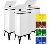 Wellhome Cubo de Basura Inteligente 50L - Blanco con Etiquetas Magnéticas