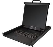 Consola KVM de Montaje en Rack de Servidores - Teclado QWERTY - KVM VGA de 1 Puerto - Monitor LCD de 19 - Switch KVM 1U - Cables USB - Alta Durabilidad (RKCONS1901)