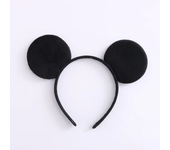 1/2/6/pcs Mouse Ears Headband Solid Black Bigger Ears for Boy & Girl Birthday Party Party Favors Miky Round Ear Animal Headband