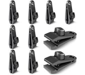 10 Uds Clips para lona Clips para lona ganchos para lona abrazaderas a prueba de viento para tiendas de campaña Camping accesorios de Clip solar a prueba de viento (negro)-
