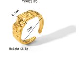 Encanto Anillo de acero de titanio de acero inoxidable que no se decolora, anillo con patrón de martillo Irregular para playa y verano, accesorio de joyería de moda