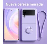 Luxury Liquid Silicone Ring Holder Magnetic Bracket Phone Case For Samsung Galaxy Z Flip 3 4 5 6 Flip5 Flip4 Flip6 5G Back Cover
