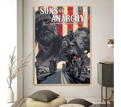 Sons Of Anarchy American TV Series Poster Fancy Wall Sticker for Living Room Bar Vintage Decorative Painting Middle Bedroom