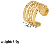 Encanto Anillos abiertos , accesorios de joyería minimalistas de acero inoxidable ajustables chapados en oro de 18 quilates para mujer