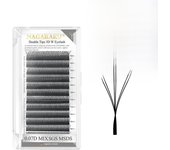 NAGARAKU Automatic Flowering W Shape  Bloom 3D 4D 5D 6D Premade Fans Eyelash Extensions Natural Soft Light Full Dense