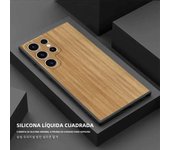 Brown Smooth Wood Grain Metallic Phone Case for Samsung Galaxy S22 Note 20 Ultra S23 S21 S20 FE S10 S10E Silicone Cases