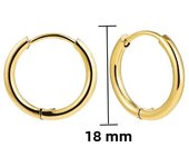Gold Color 18K Round Circle Stainless Steel Huggies for Women Men Small Solid Ring Hoop Cartilage Piercing Earring 6 Sizes