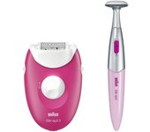 BRAUN Silk-épil SE3-420 Depiladora Color Rosa 20 pinzas 2 velocidades  varias piezas, luz ilumina zona