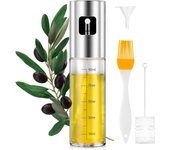 Botella de spray de aceite Premium 100ml para cocina y freidora de aire Spray-Dispensador de aceite de vidrio a prueba de fugas con accesorios de dispensador